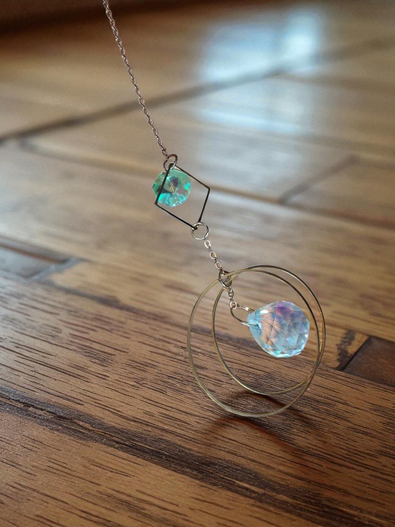 (Sc12) Acrylic glass and steel and rhinestone sun catchers