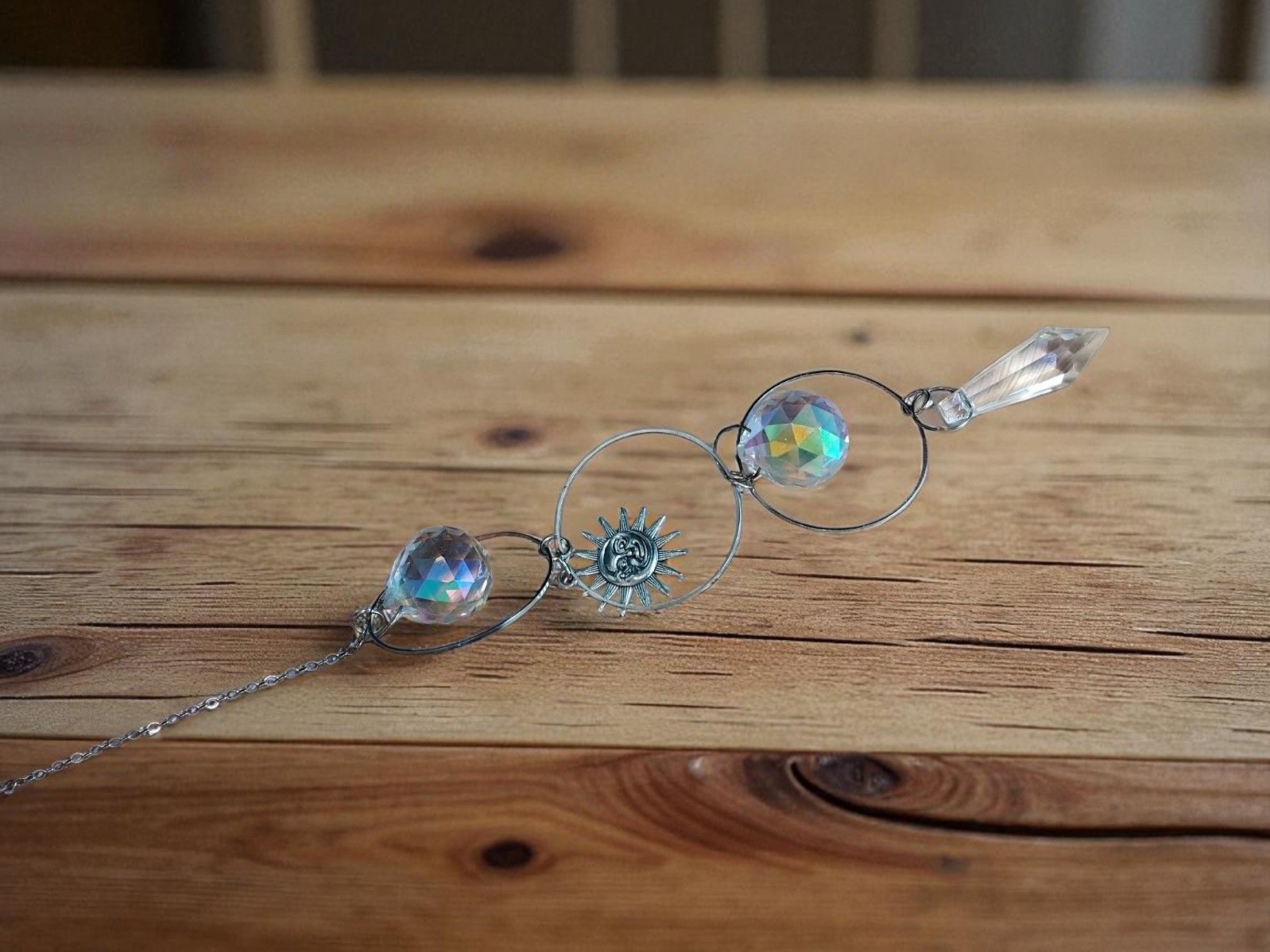 (Sc16) Acrylic glass and steel and rhinestone sun catchers